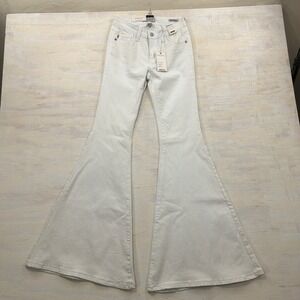 Judy‎ Blue Jeans Super Flare Fit 0/24 Mid Rise Wide Leg White Womens NWT